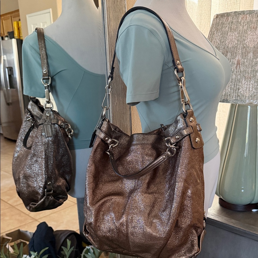 Coach Shimmering Bronze Shoulder Bag